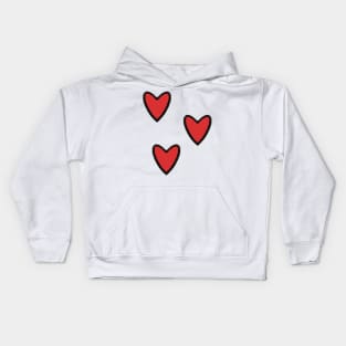 Three Red Hearts Kids Hoodie